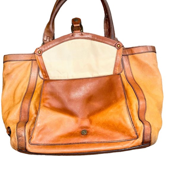 Vintage Cole Haan Brown Leather Satchel‎ Full Zip - Picture 3 of 12